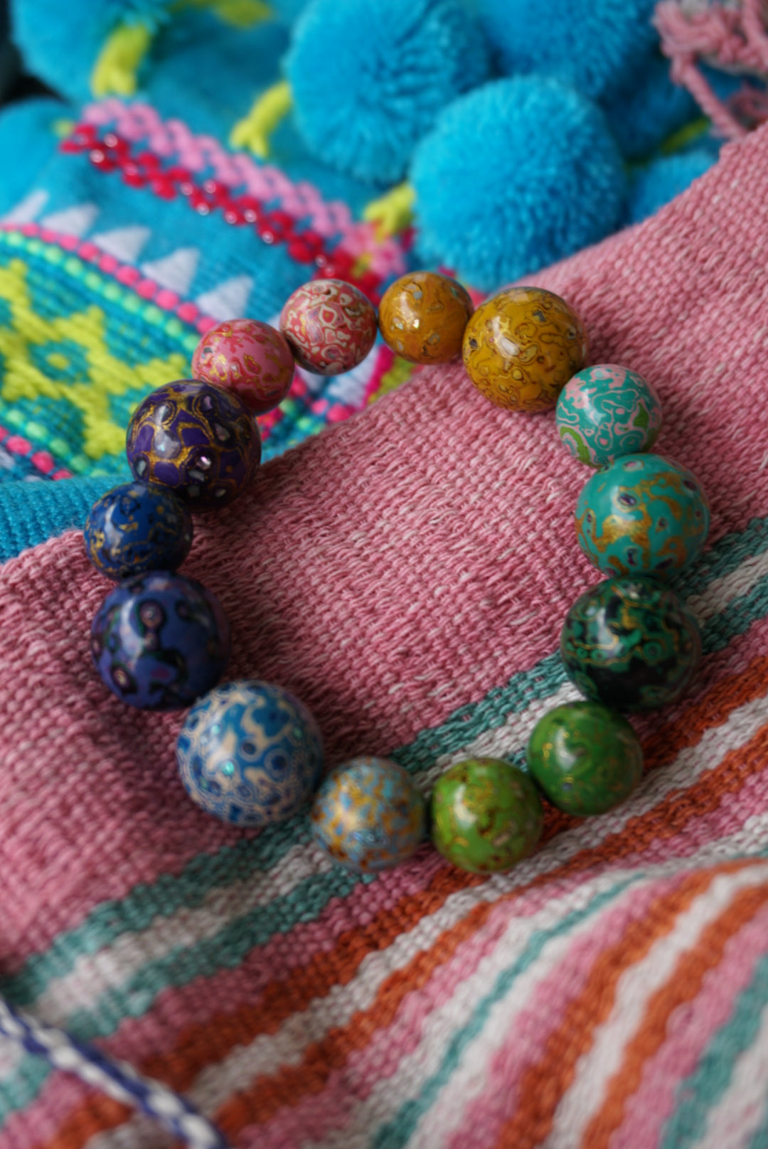 Handcrafted Lacquer Bead Bracelet – Unique & Artisan Jewelry