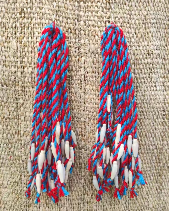 Boho Tribal Handmade Tassel Earrings – Wa Ethnic Wildflower & Herbal Charm Jewelry with Natural Seeds