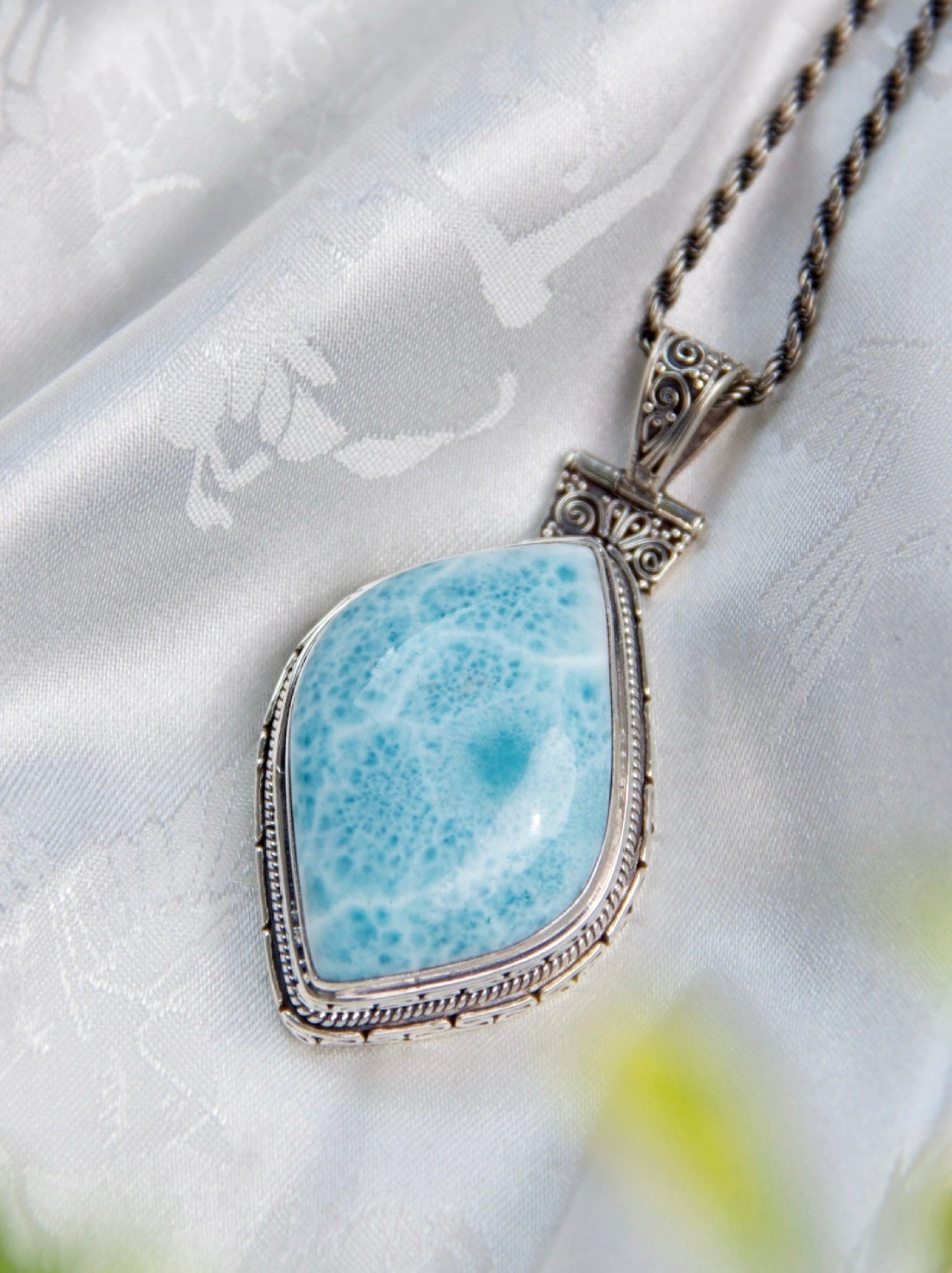 Larimar Pendant (Jade-like Stone)
