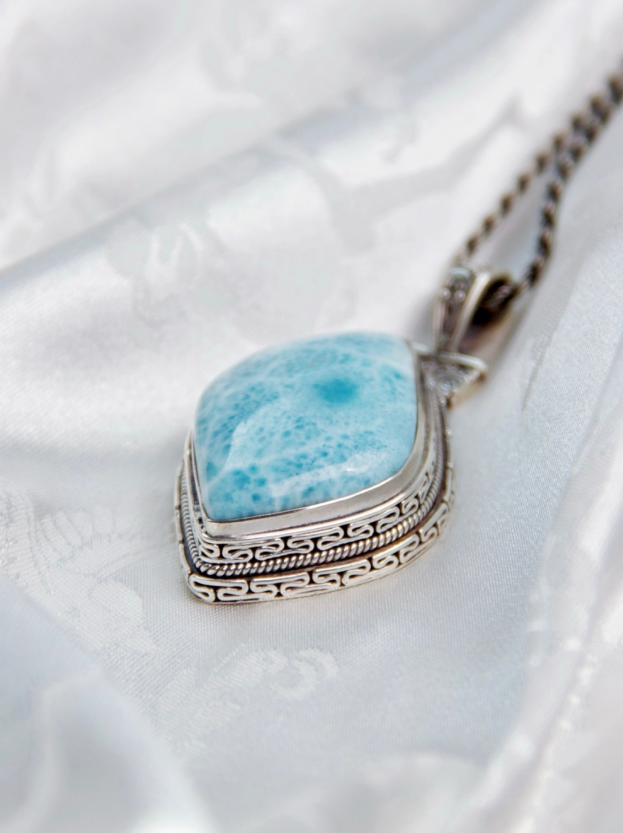 Larimar Pendant (Jade-like Stone)