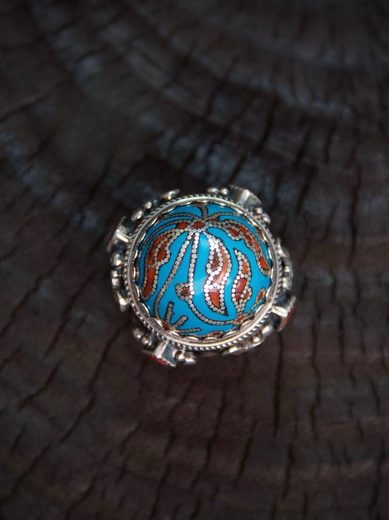 Handcrafted Patch Blue Turquoise Ring – Natural Gemstone Jewelry with Healing Properties