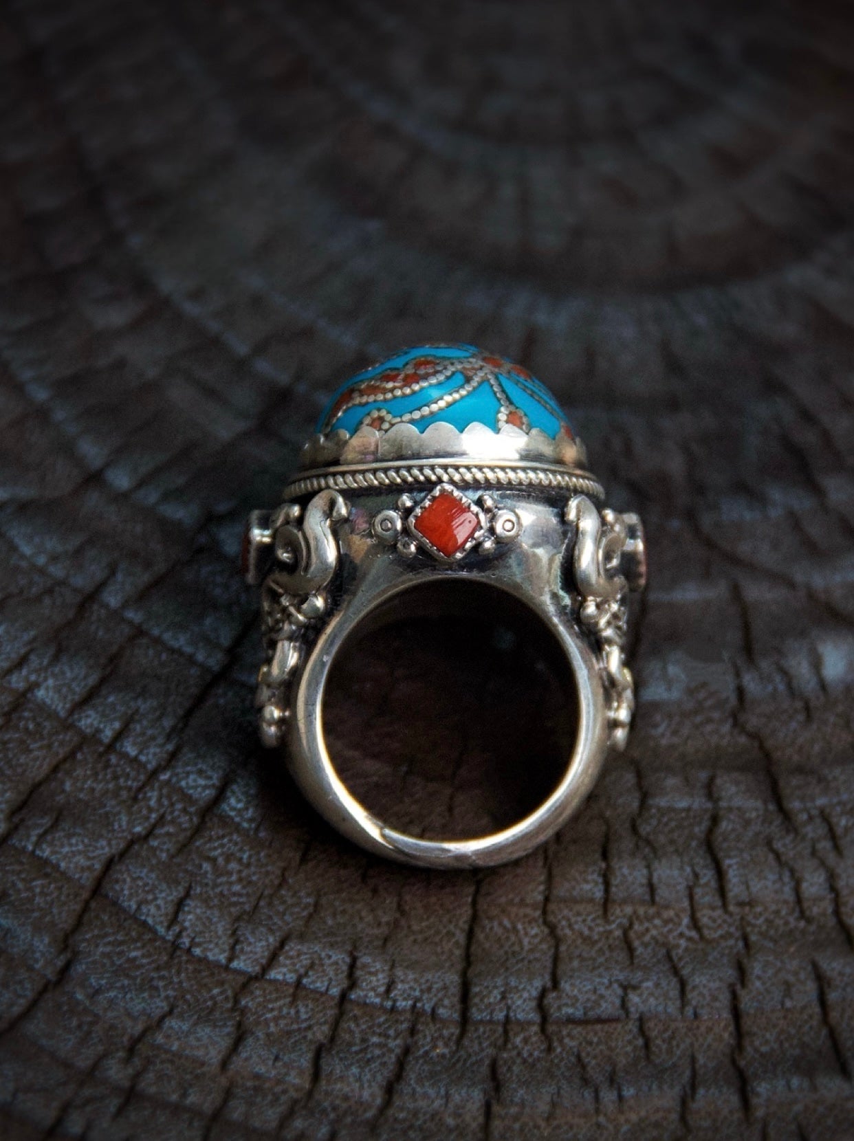 Handcrafted Patch Blue Turquoise Ring – Natural Gemstone Jewelry with Healing Properties