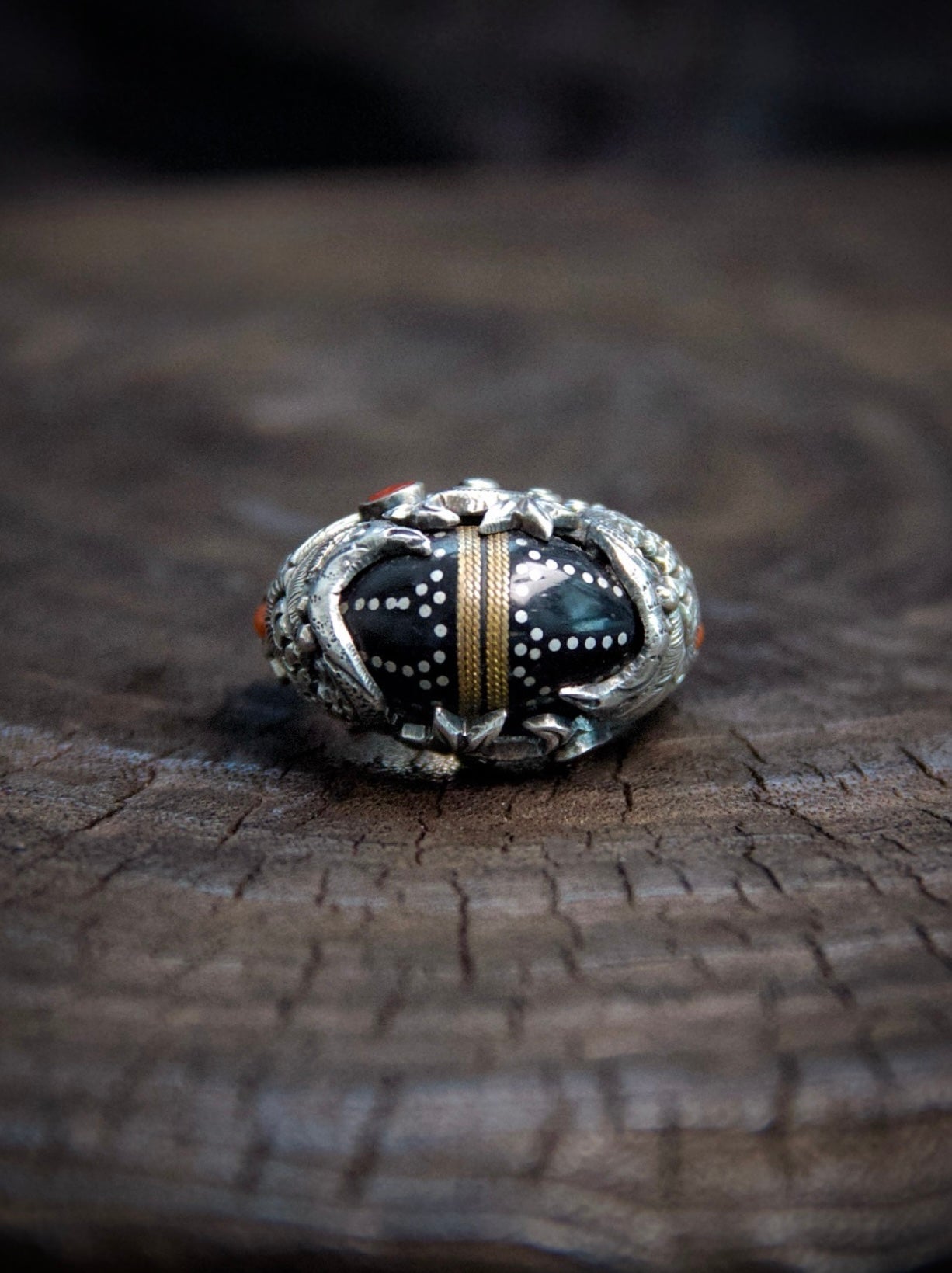 Handcrafted Black Coral Ring – Natural Gemstone Jewelry with Healing Properties