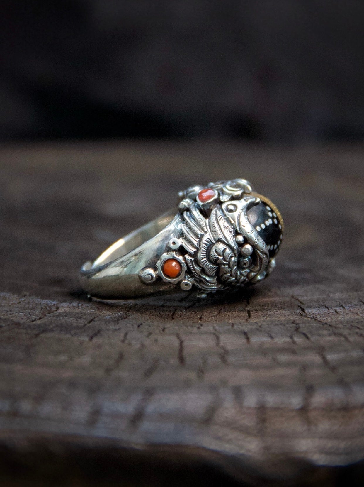 Handcrafted Black Coral Ring – Natural Gemstone Jewelry with Healing Properties