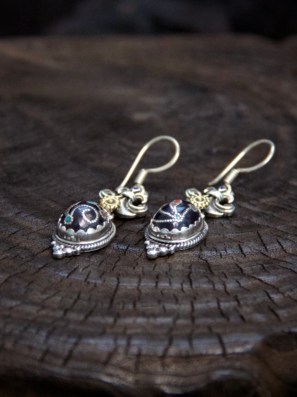Vintage Amber Earrings – buddhist Jewelry with Healing Properties