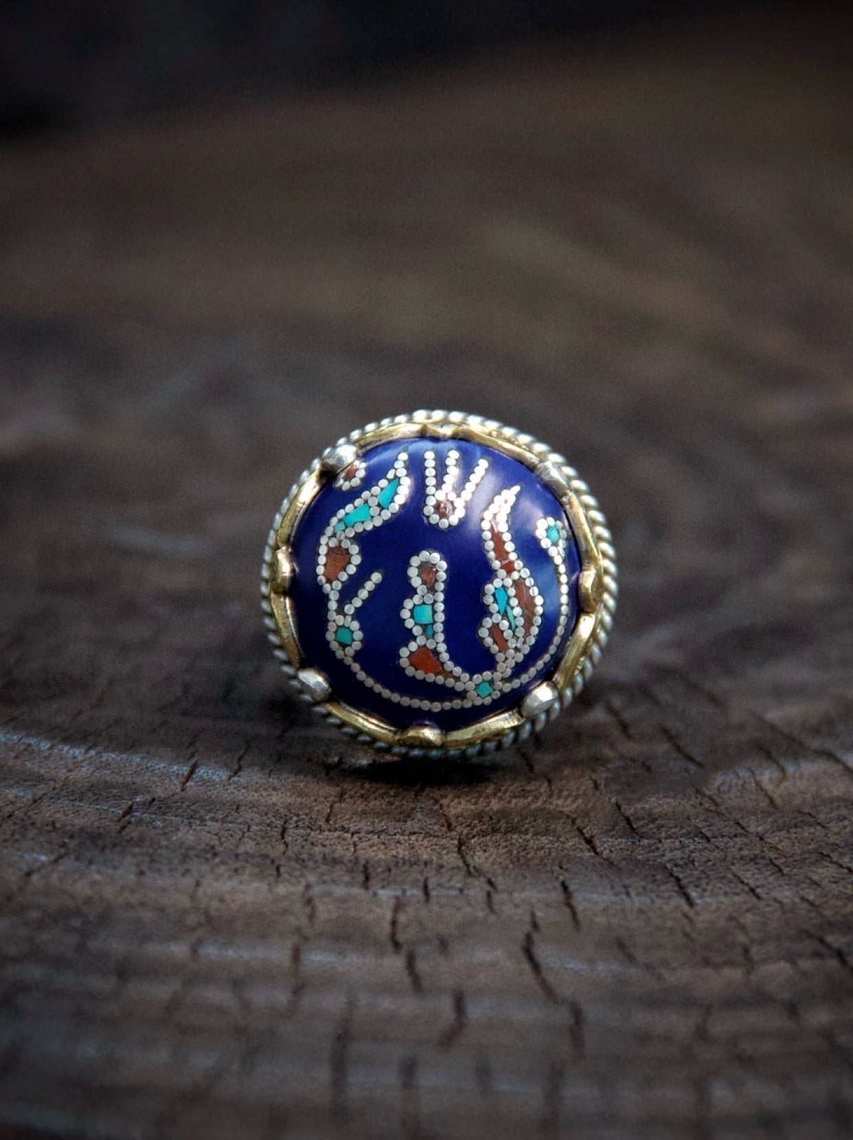 Genuine Lapis Lazuli Ring – Healing Gemstone Jewelry with Tibetan Craftsmanship