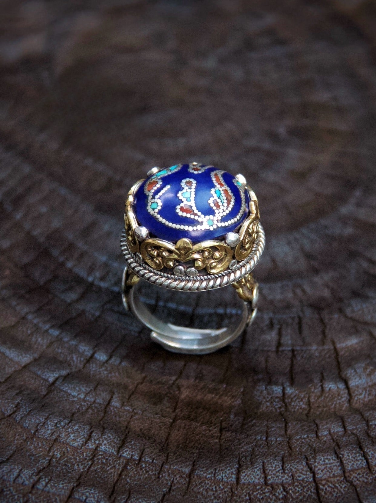 Genuine Lapis Lazuli Ring – Healing Gemstone Jewelry with Tibetan Craftsmanship