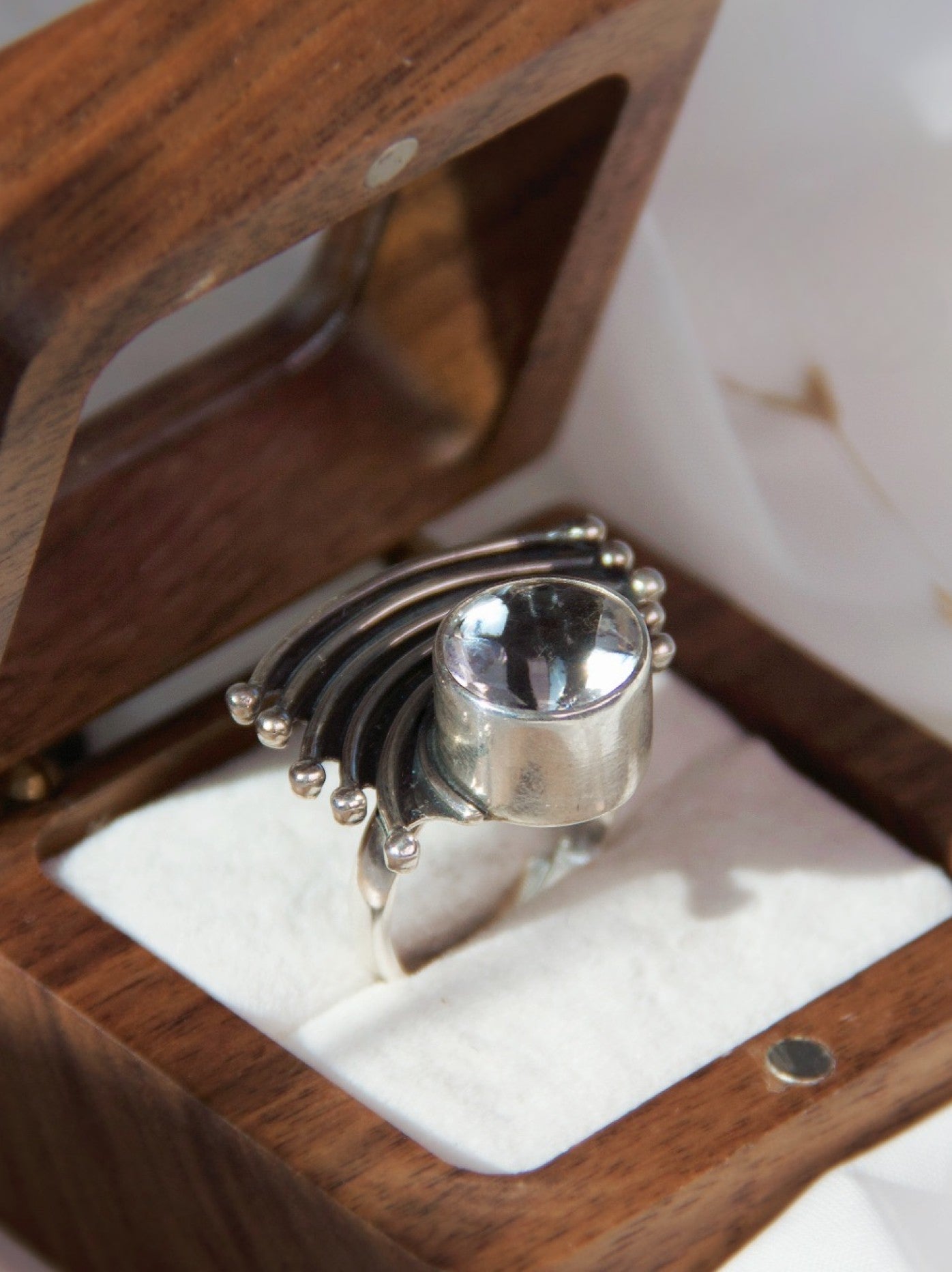 Handcrafted Clear Quartz Crystal Ring – Natural Gemstone Jewelry with Healing Properties
