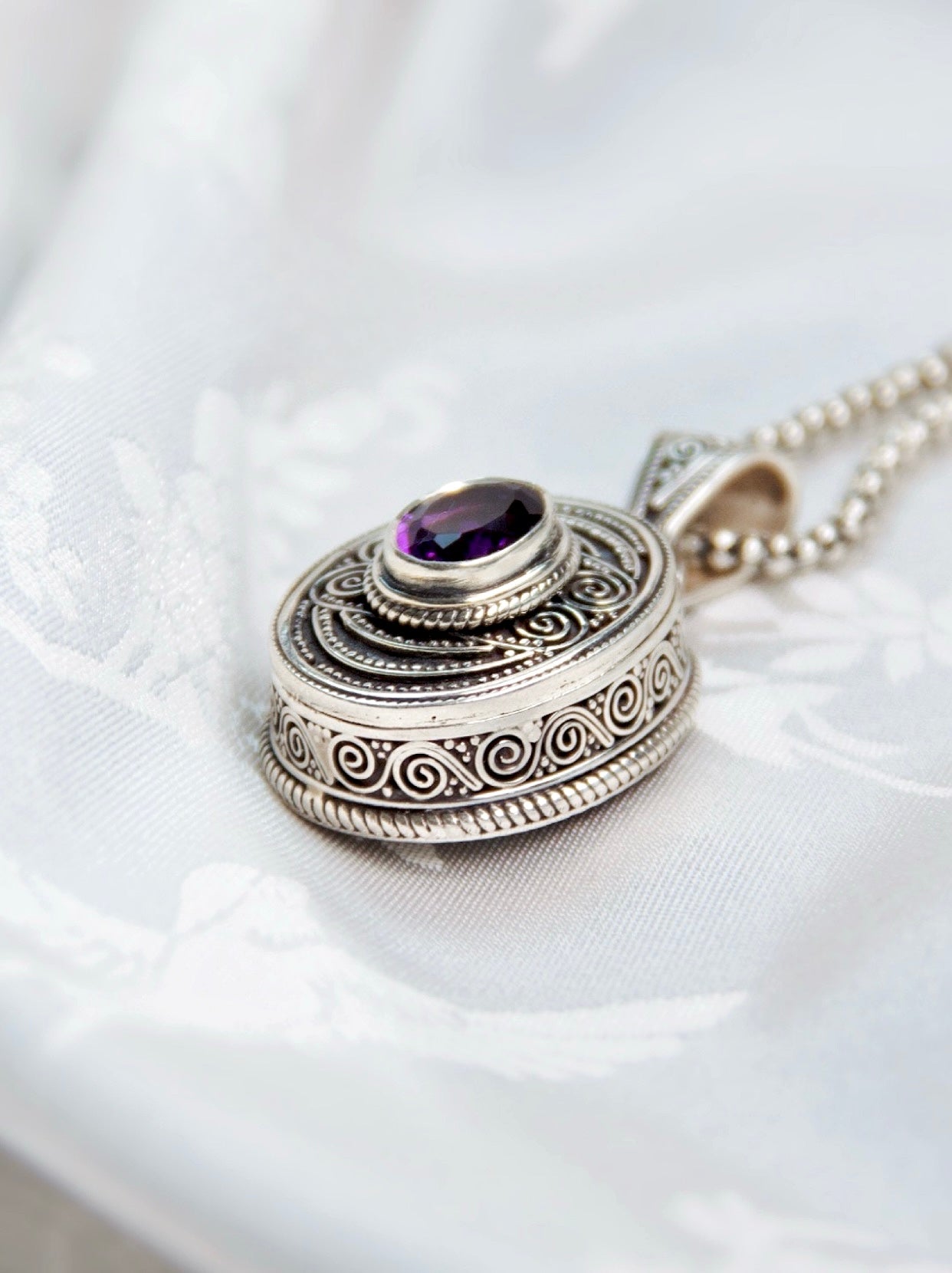 Vintage Crystal Necklace Unique Pendant - Buddhist Jewelry