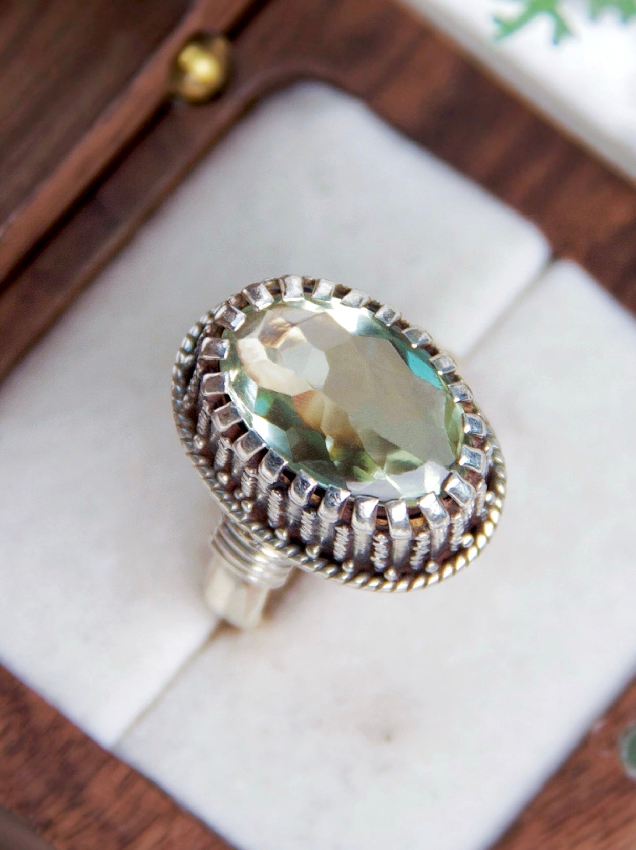 Vintage Green Quartz Ring