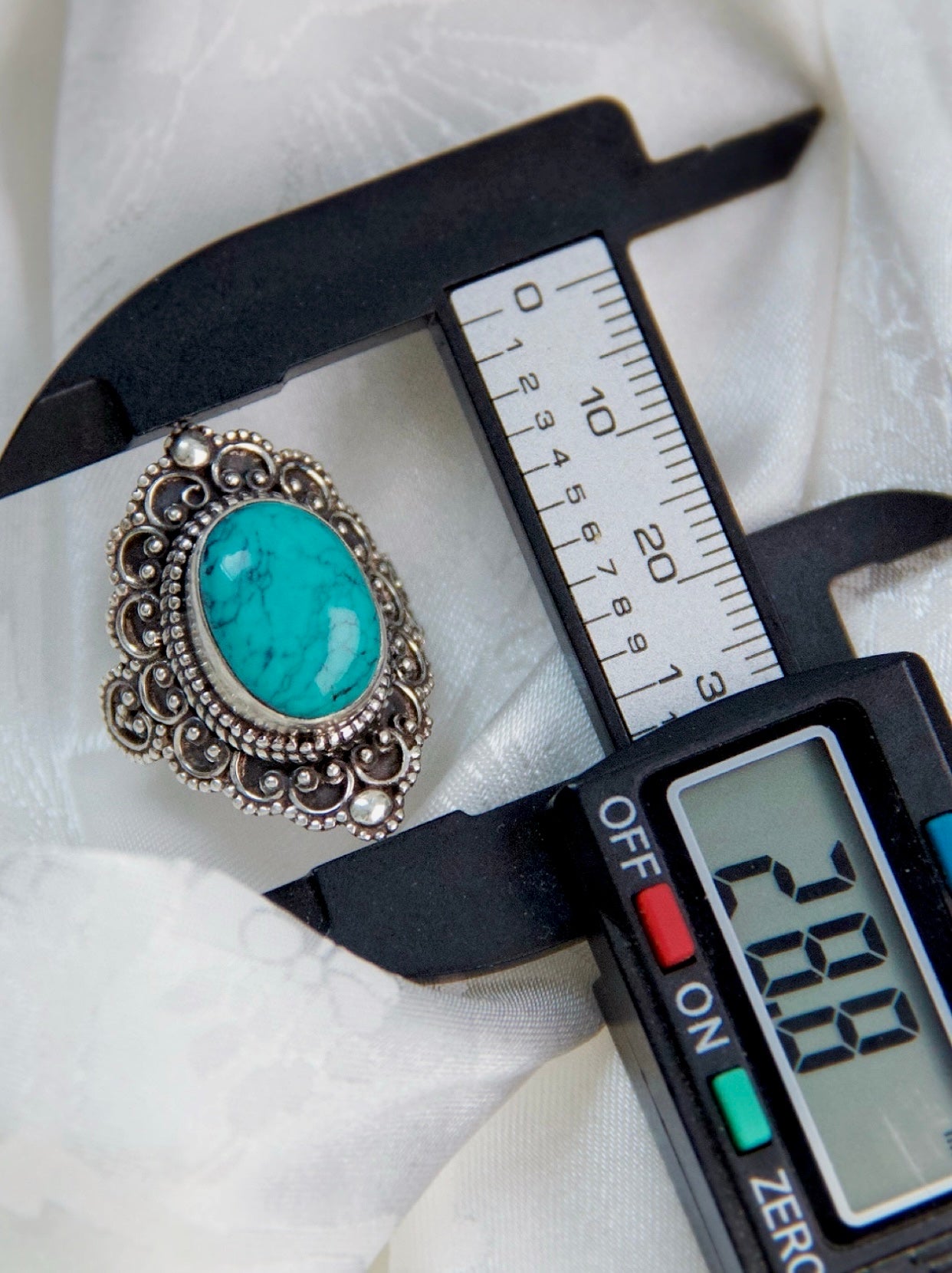 Turquoise Mandala Ring – Adjustable Silver Ring with Himalayan-Inspired Craftsmanship