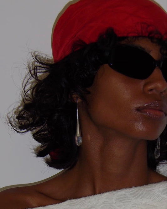 Spin Tribe x HerStory-Himalayan White Crystal Drop Earrings | Handcrafted Sterling Silver