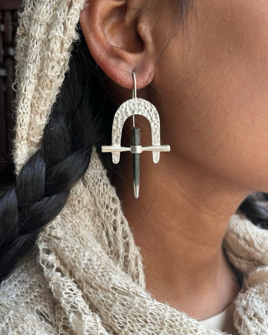 Luminous Moss – Green Phantom Quartz Handmade 925 Silver Earrings