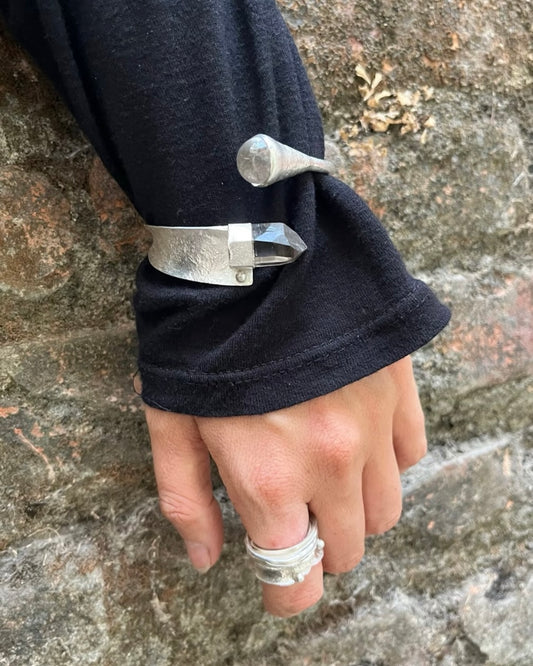 Spin Tribe x Yunnan HerStory – Himalayan White Quartz Crystal Ring | Handcrafted Sterling Silver